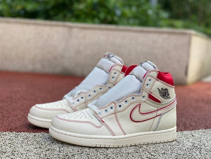 Air Jordan 1 White Red Rabbit High-Top Sneaker 555088-575441-160