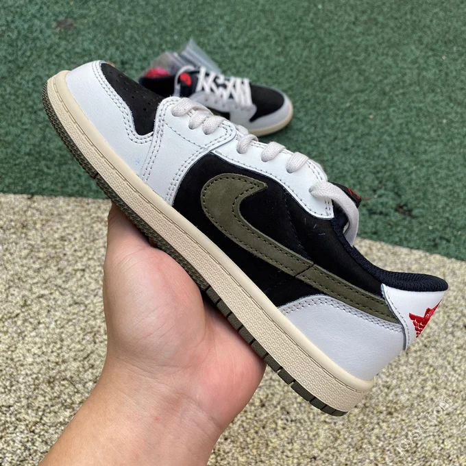 Travis Scott x Air Jordan 1 Low Medium Olive Black Green