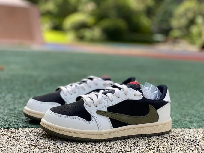 Travis Scott x Air Jordan 1 Low Medium Olive Black Green