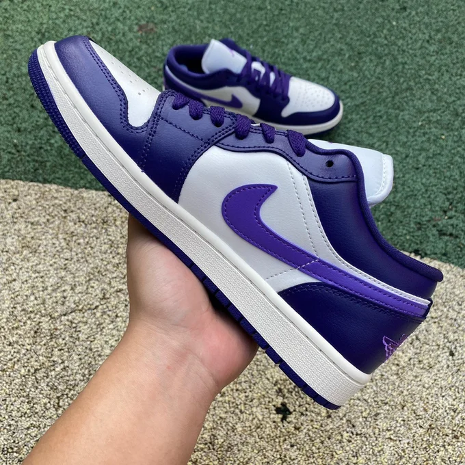 Air Jordan 1 Low White Purple Low-Top Sneaker DC0774-502