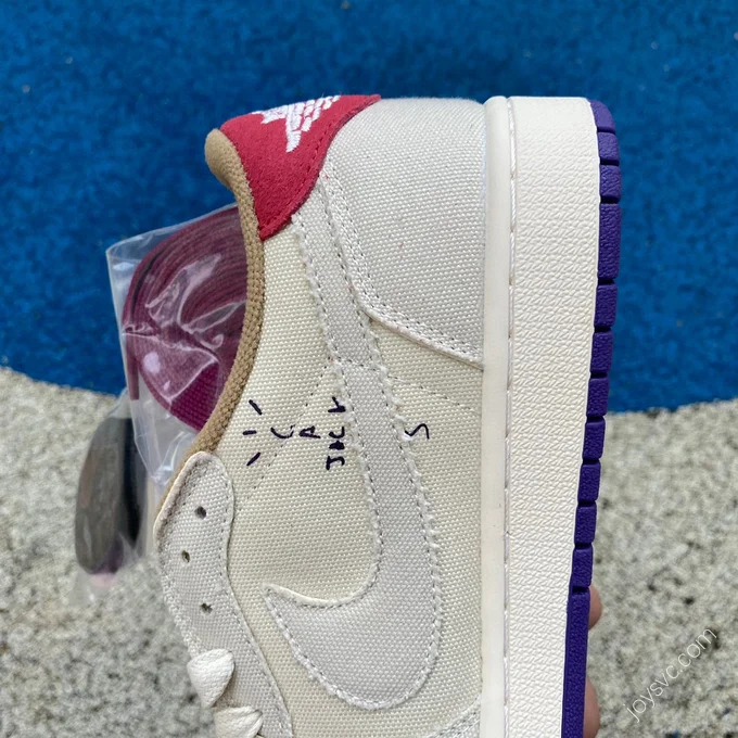 Air Jordan 1 x Travis Scott Low Red White Purple Sneakers DM7866-952