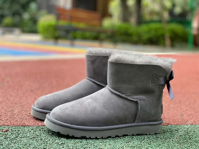 UGG Bailey Grey Bow Short Boots