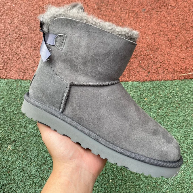 UGG Bailey Grey Bow Short Boots