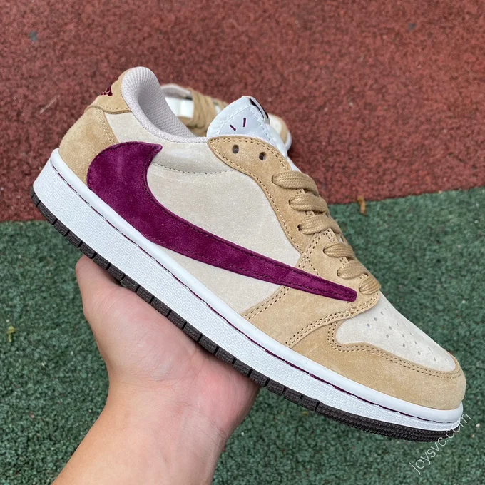 Travis Scott x Air Jordan 1 Low White Tan Red DM7866-811