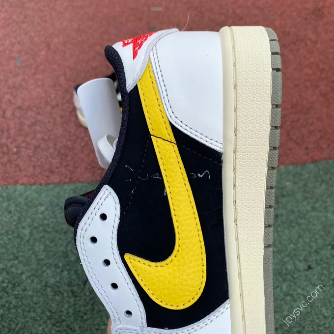 Air Jordan 1 x Travis Scott Low Yellow White Black Sneakers DM7866-982