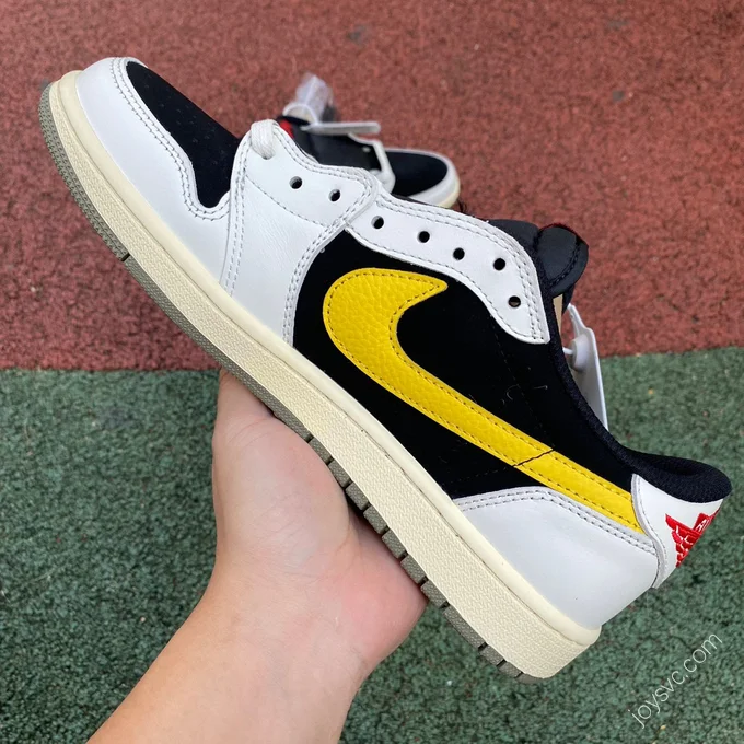 Air Jordan 1 x Travis Scott Low Yellow White Black Sneakers DM7866-982