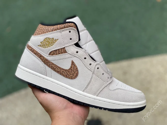 Air Jordan 1 Mid Beige Brown Sneakers DZ4129-102