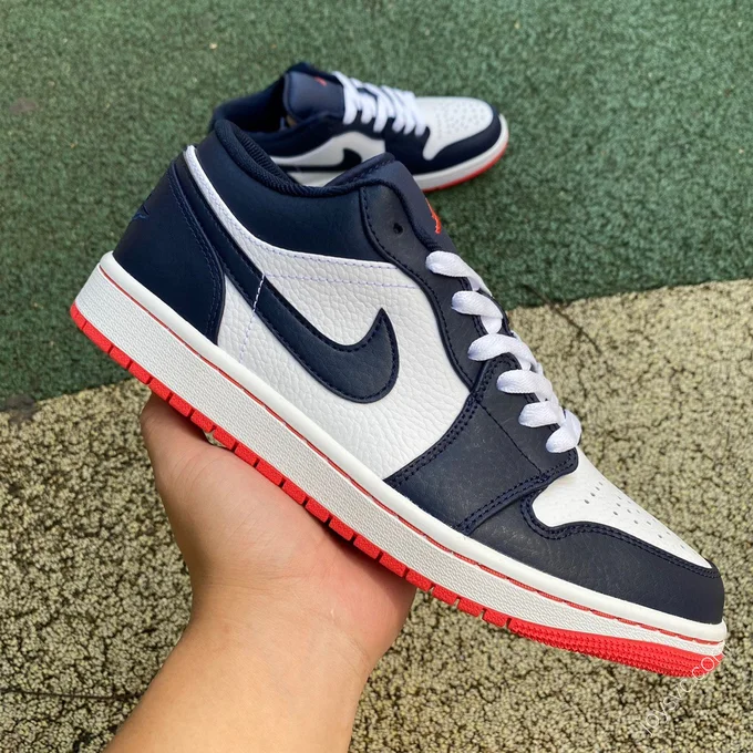 Air Jordan 1 Low Midnight Blue Low-Top Sneaker 553558-481