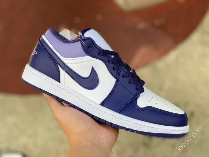 Air Jordan 1 Low White Purple Sneakers 553558-515