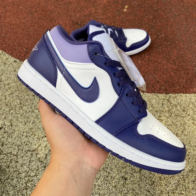 Air Jordan 1 Low White Purple Sneakers 553558-515