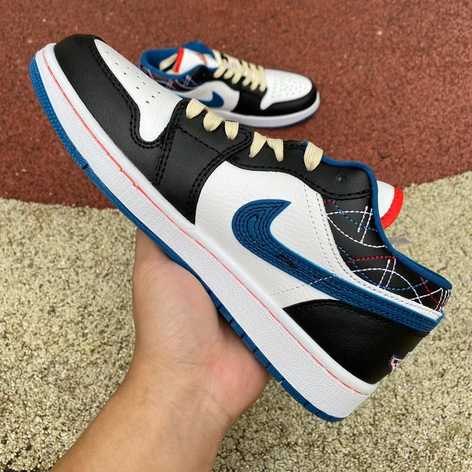 Air Jordan 1 Low Blue White Black Basketball Shoe FV3622-141