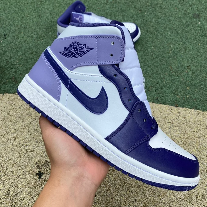 Air Jordan 1 Mid White Purple Sneakers DQ8426-515