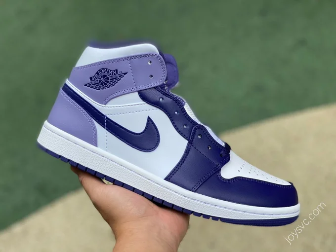 Air Jordan 1 Mid White Purple Sneakers DQ8426-515