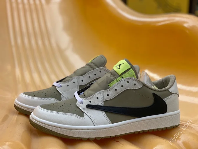 Travis Scott x Air Jordan 1 Low Golf Green Sneakers FZ3124-2