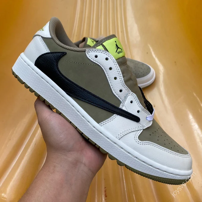 Travis Scott x Air Jordan 1 Low Golf Green Sneakers FZ3124-2