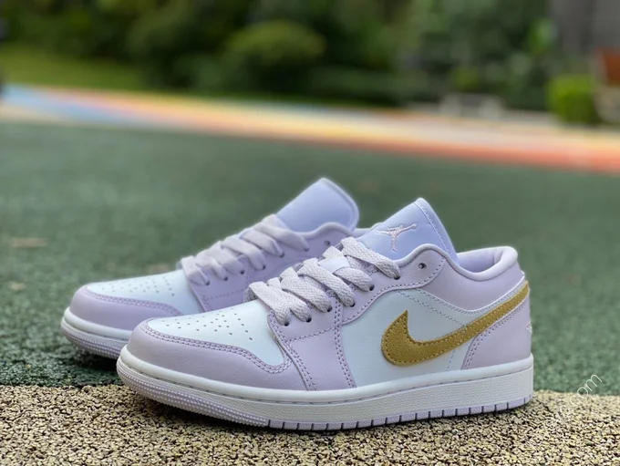 Air Jordan 1 Low White Purple Sneakers DC0774-501