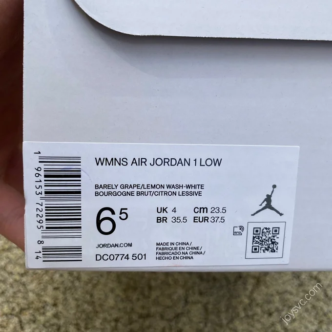 Air Jordan 1 Low White Purple Sneakers DC0774-501