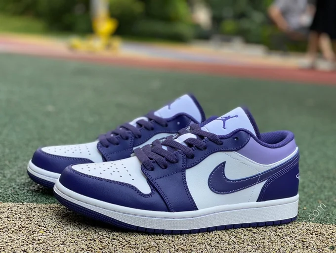 Air Jordan 1 Low White Purple Sneakers 553558-515