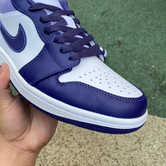 Air Jordan 1 Low White Purple Sneakers 553558-515