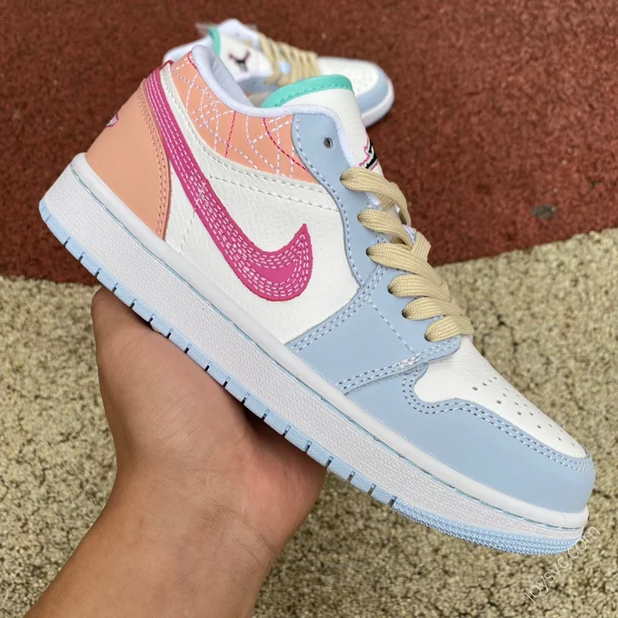 Air Jordan 1 Low Pastel Blue Pink Women's Low-Top Sneaker FV3623-151