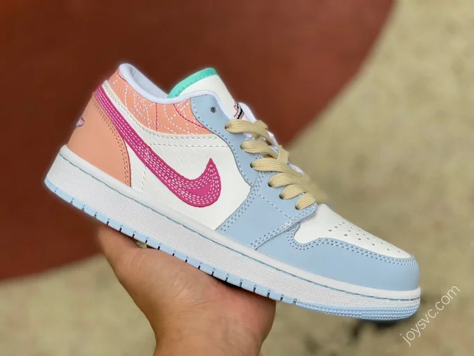 Air Jordan 1 Low Pastel Blue Pink Women's Low-Top Sneaker FV3623-151