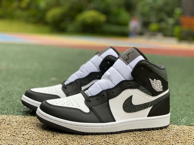 Air Jordan 1 Mid Black White Sneakers FB9911-001