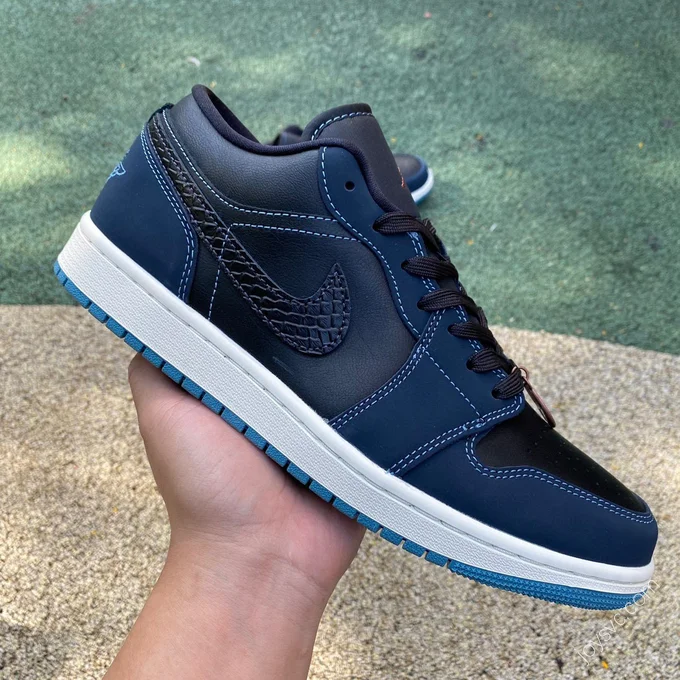 Air Jordan 1 Low Black White Blue FJ5478-010