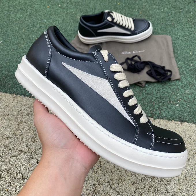 Rick Owens Black White Low-Top