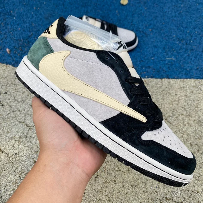 Travis Scott x Air Jordan 1 Low Black Gray Green DM7866-811