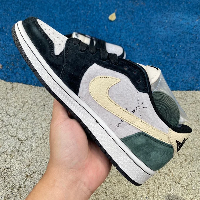 Travis Scott x Air Jordan 1 Low Black Gray Green DM7866-811