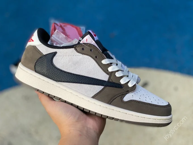 Travis Scott x Air Jordan 1 Low White Brown Black Hook DM7866-717