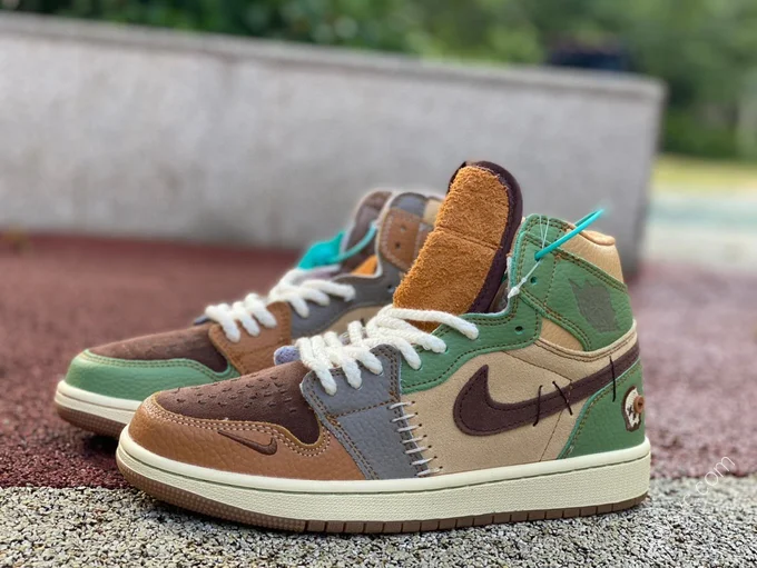 Zion Williamson x Air Jordan 1 Low Brown Low-Top Sneaker DZ7292-100