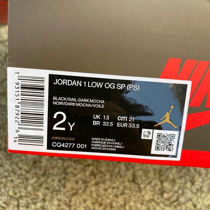 Travis Scott x Air Jordan 1 Low Brown Kids CQ4277-001