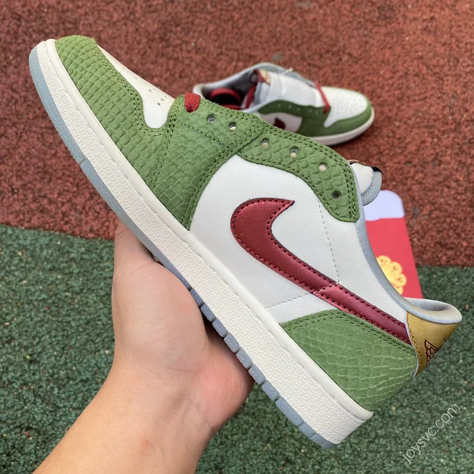 Nike Air Jordan 1 Low White Green Red Sneakers FN3727-100