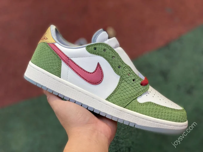 Nike Air Jordan 1 Low White Green Red Sneakers FN3727-100