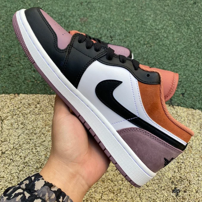 Air Jordan 1 Low White Brown Purple Sneakers FB9907-102