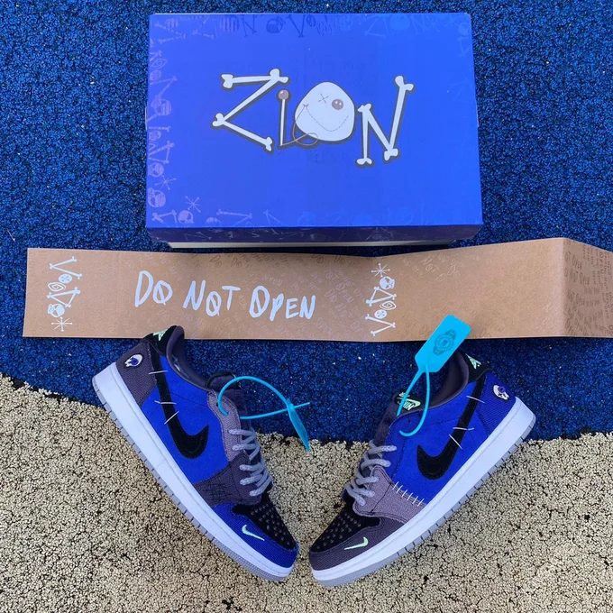 Zion Williamson x Air Jordan 1 Low OG Deep Blue Low-Top Sneaker DZ7292-202