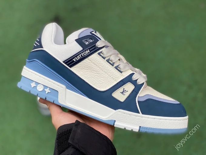 LOUIS VUITTON Trainer White Blue