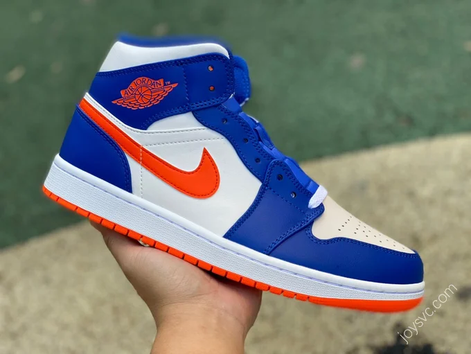 Air Jordan 1 Mid White Blue Orange Sneakers FD1029-400