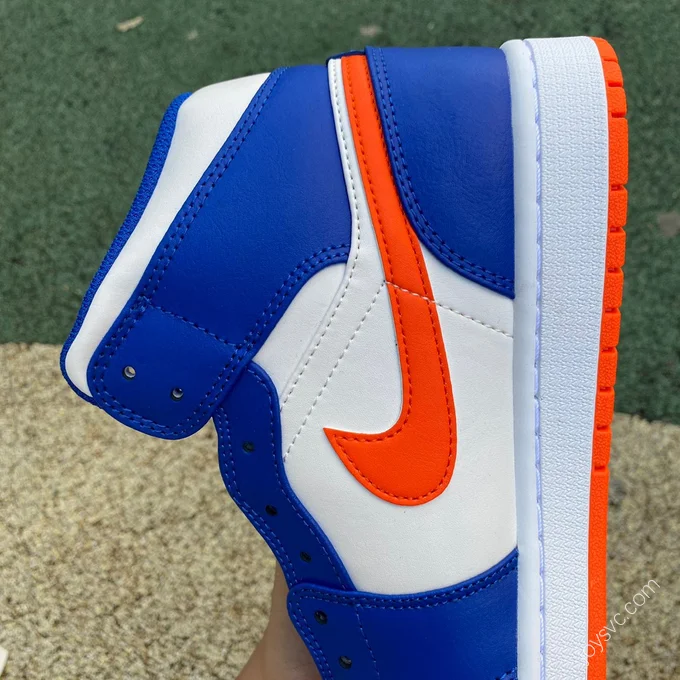 Air Jordan 1 Mid White Blue Orange Sneakers FD1029-400