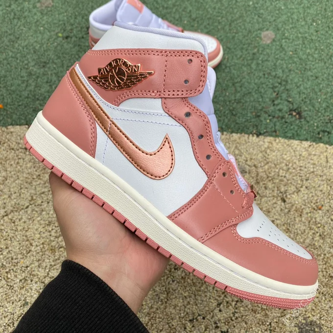 Air Jordan 1 Mid SE Rose Pink Sneakers FB9892-670