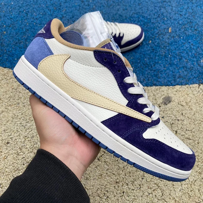 Travis Scott x Air Jordan 1 Low Golf White Blue Purple DN7866-808