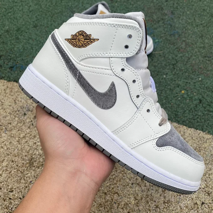 Air Jordan 1 Mid Beige Grey Sneakers FB9899-100