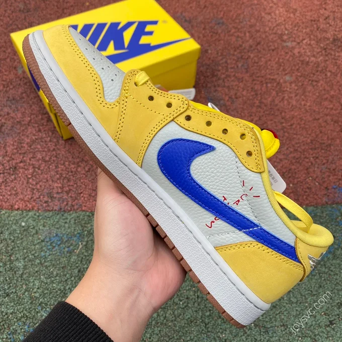 Travis Scott x Air Jordan 1 Low Canary White Yellow Blue DZ4137-700