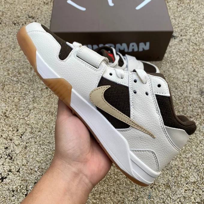 Travis Scott x Jordan Executive The Check White Brown FZ8117-100