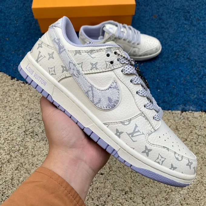 Nike Dunk x Louis Vuitton White Purple Print FC1688-132