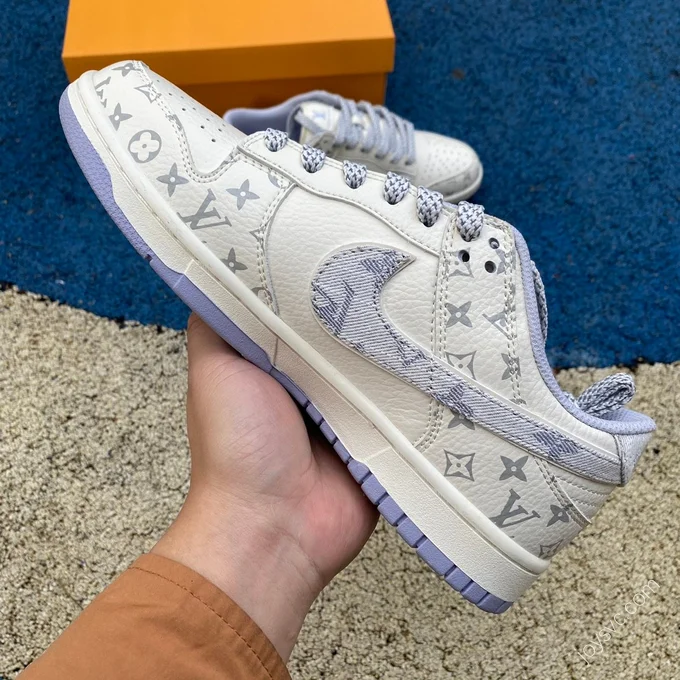 Nike Dunk x Louis Vuitton White Purple Print FC1688-132