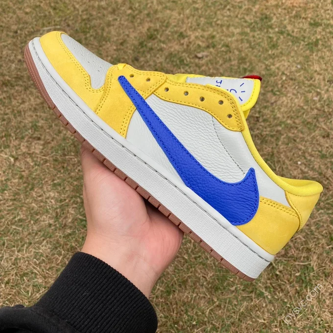 Travis Scott x Air Jordan 1 Low Canary White Yellow Blue Y DZ4137-700