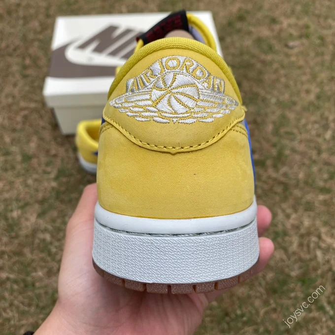 Travis Scott x Air Jordan 1 Low Canary White Yellow Blue Y DZ4137-700