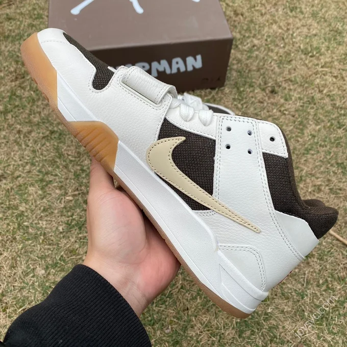 Travis Scott x Jordan Cut The Check White Black Brown FZ8117-100